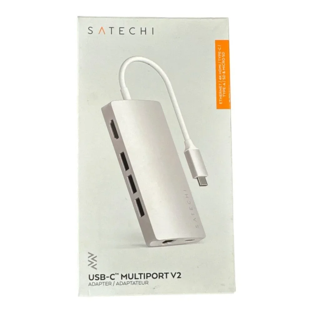 Satechi USB-C Multiport Adapter V2 - New Open Box - 4K HDMI, Ethernet, SD, USB-A
